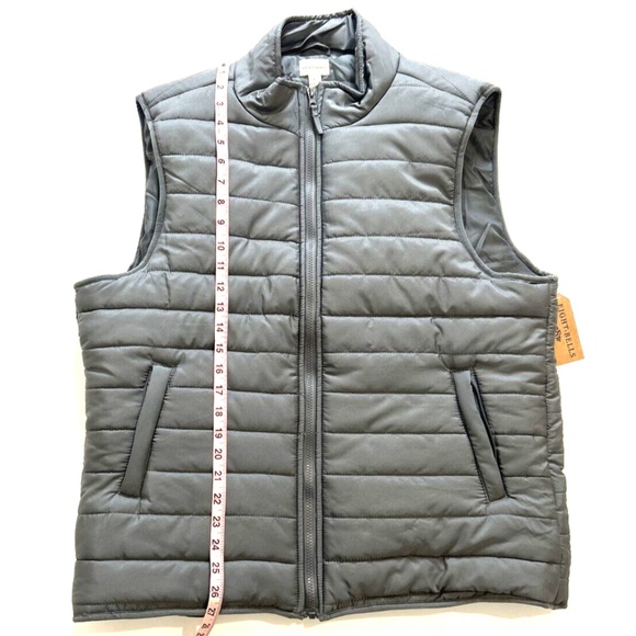Eight Bells Puffer Vest Men's XL Gray Softshell Sleeveless Full Zip Jacket NEW - Picture 2 of 6